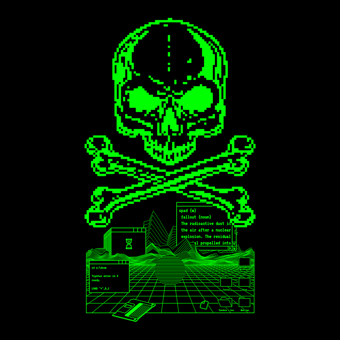 Digi retro skull- pánské triko